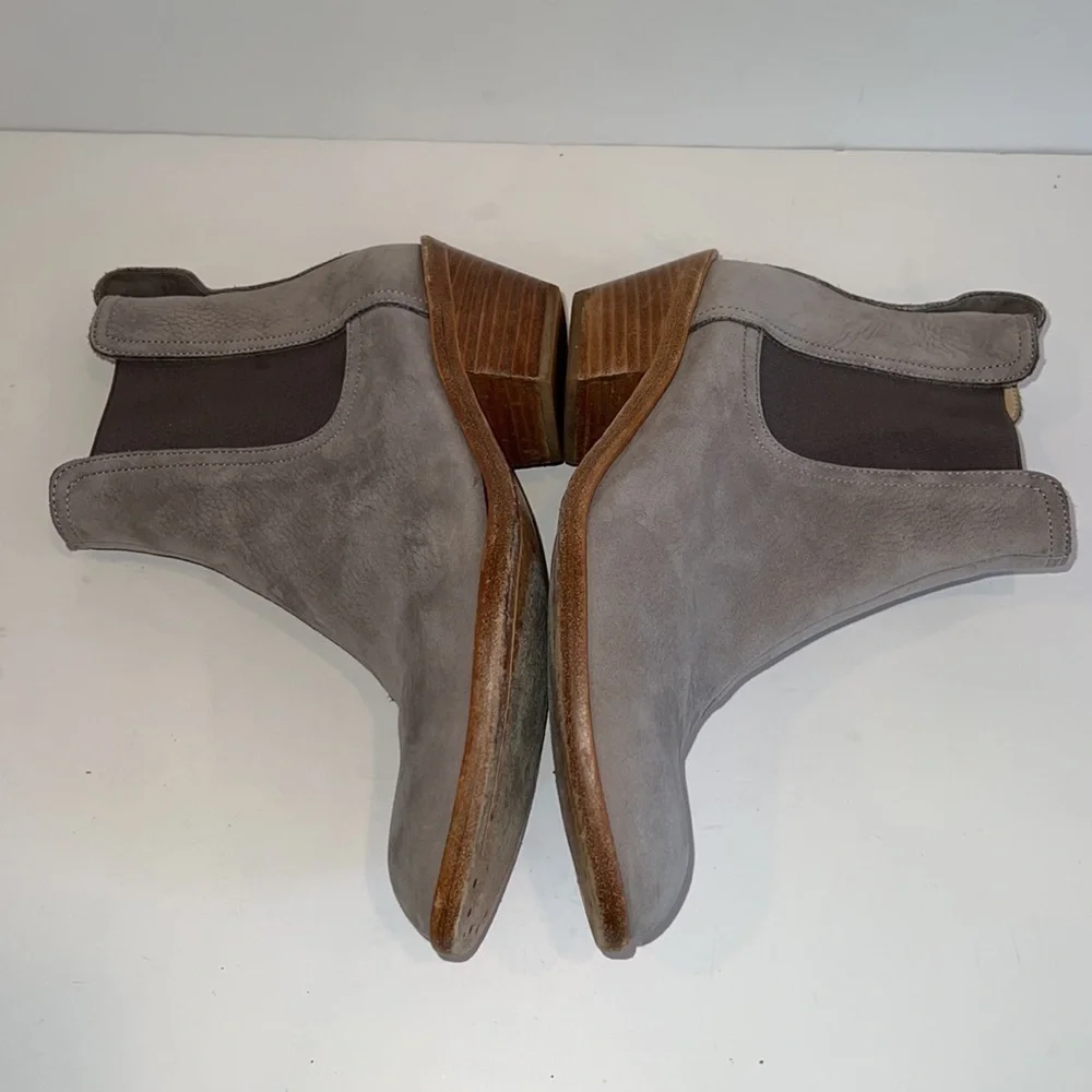 Rag & Bone Grey Dixon Waxed Suede Ankle Boots/Booties SZ 37.5